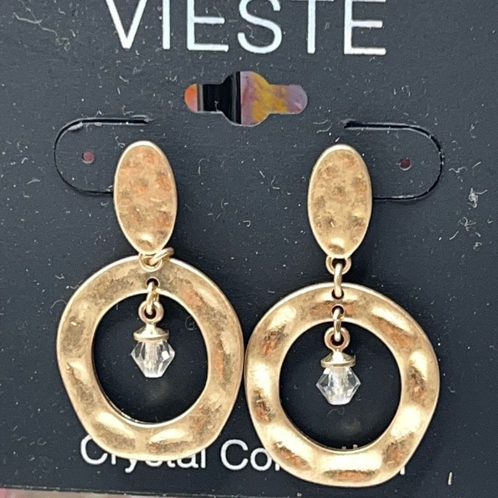 Hammered Gold Dangle Vieste Earrings